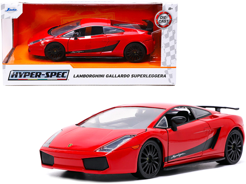 Jada  Lamborghini Gallardo Superleggera Red with Black Stripes "Hyper-Spec" Series 1/24 Diecast Model Car by Jada