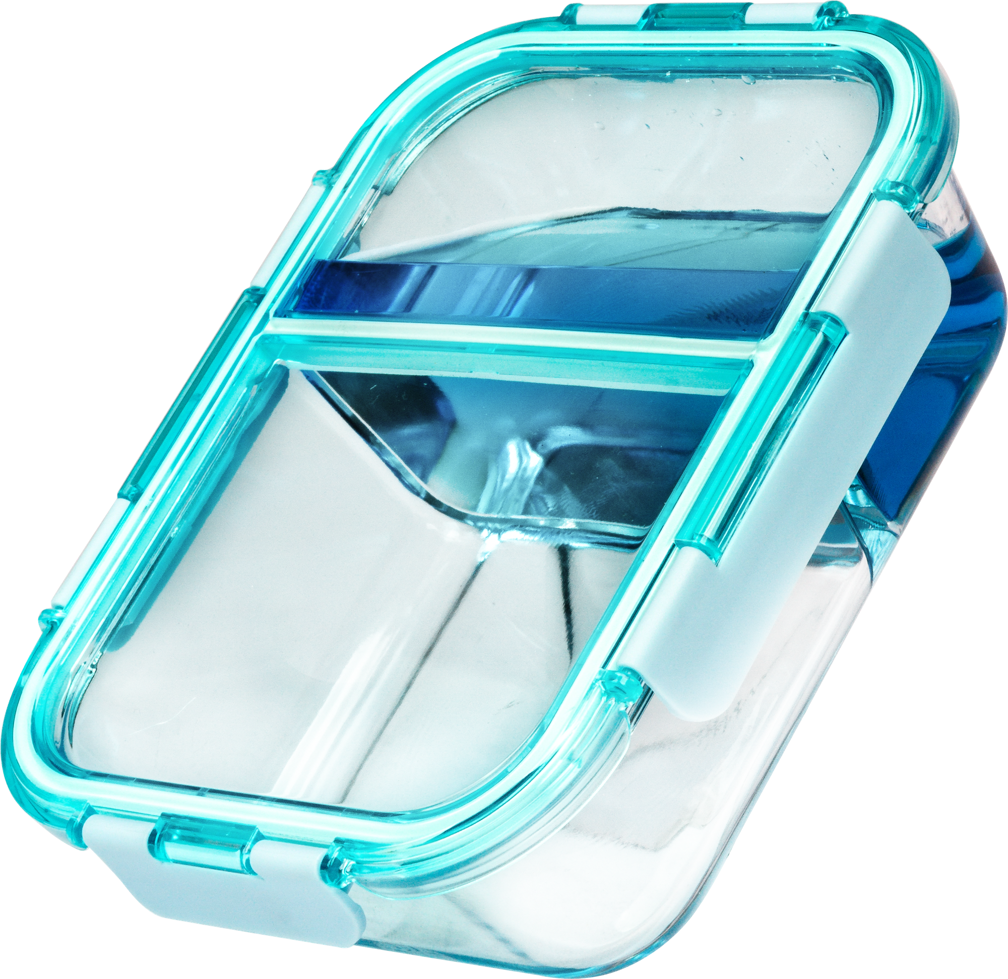 Lexi Home 2-Compartment Borosilicate Glass Food Container with Spill-Proof Lid
