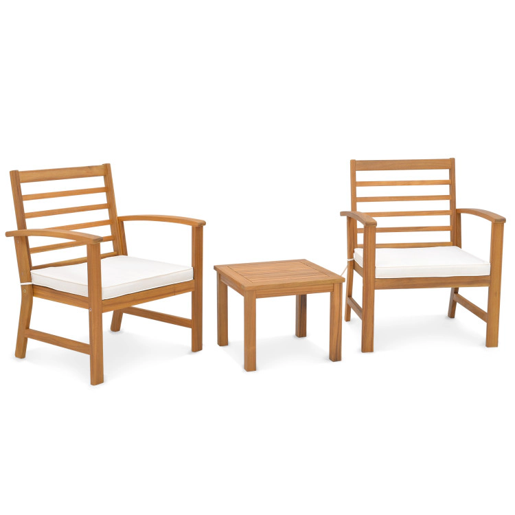 Hivvago 3 Pieces Outdoor Furniture Set With Soft Seat Cushions