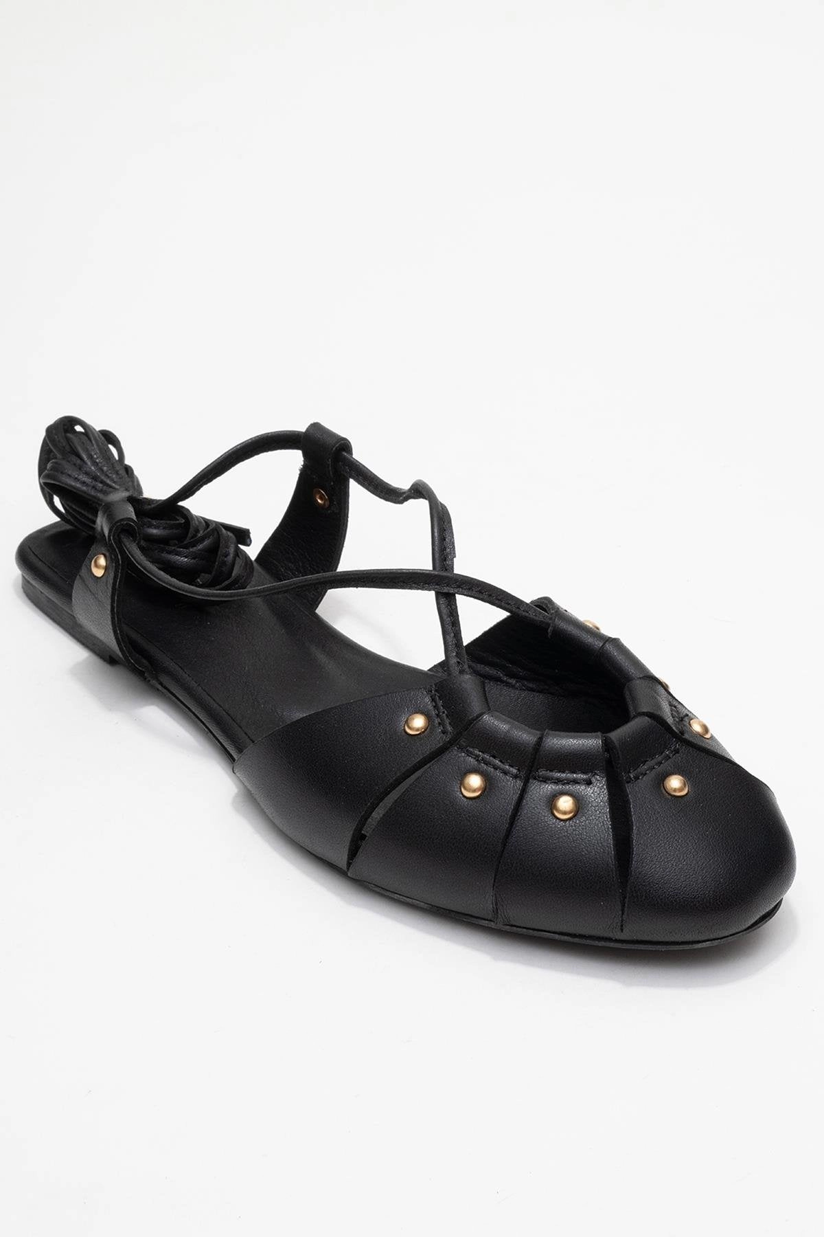 Forever & Always Womens Daria Leather Ankle Lace-Up Sandals