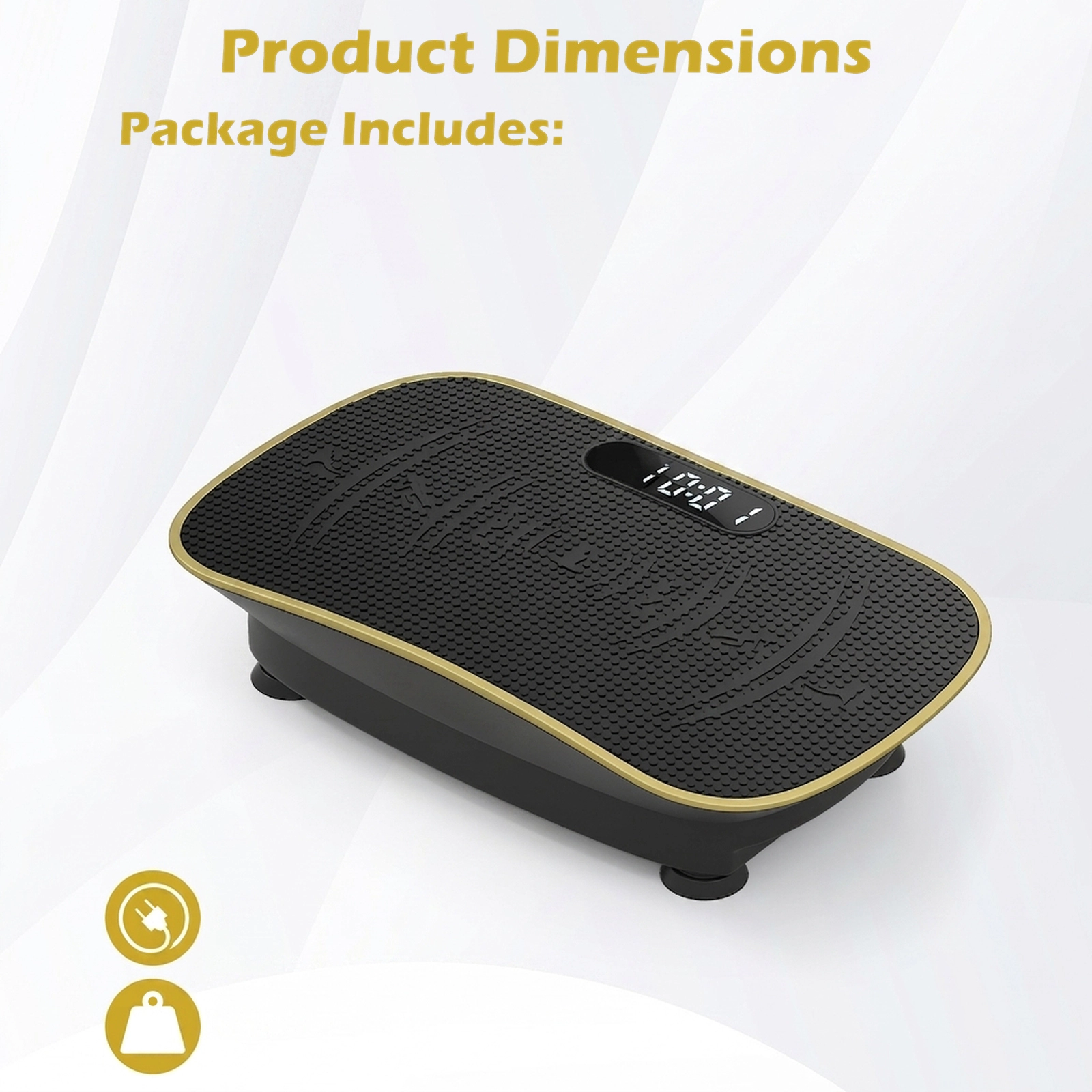 SUGIFT Black Vibration Plate Exercise Machine with Remote Control 20-in W 11-in D 5-in H 330-lb User Capacity