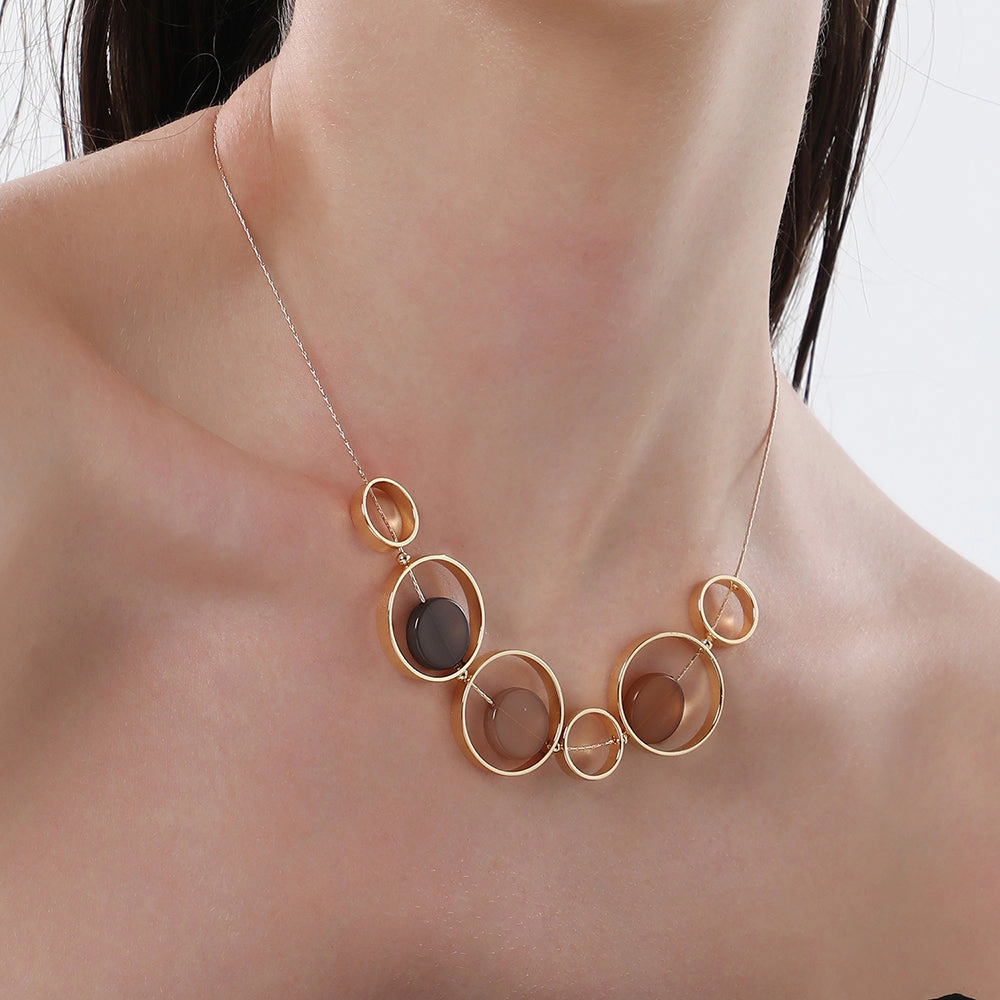 SOHI Women's California Gold the Orb Collar Necklace