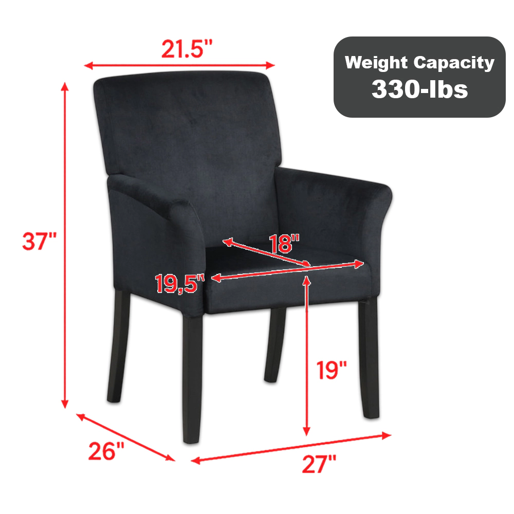 Hivvago Fabric Executive Armchair with Solid Rubberwood Legs