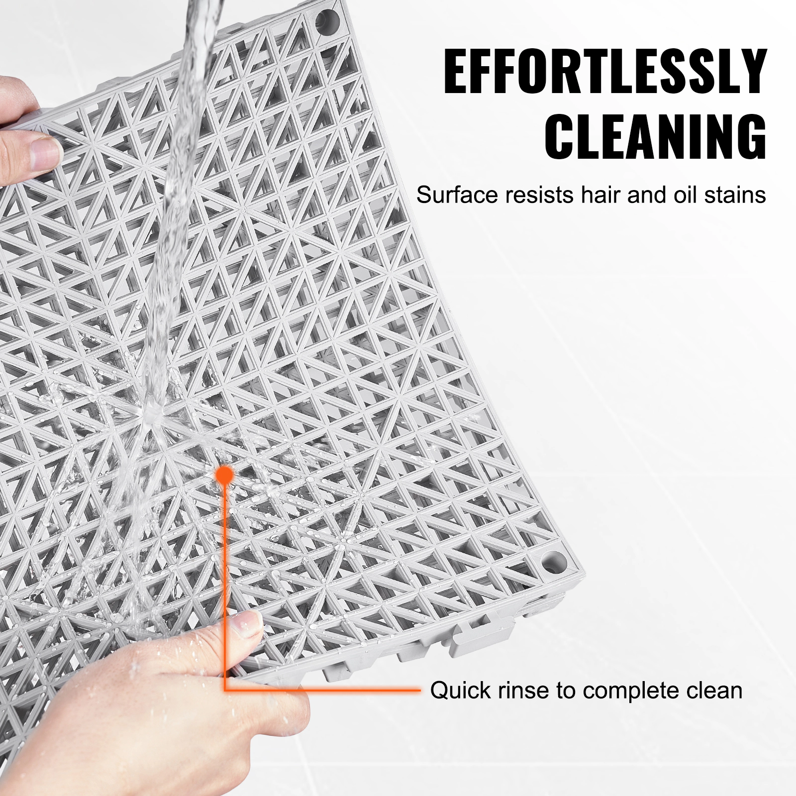 HONGGE Interlocking Tile Drainage Tiles 12" x 12" Splicing Soft PVC Interlocking Drainage Floor Tiles Non-Slip Drainage
