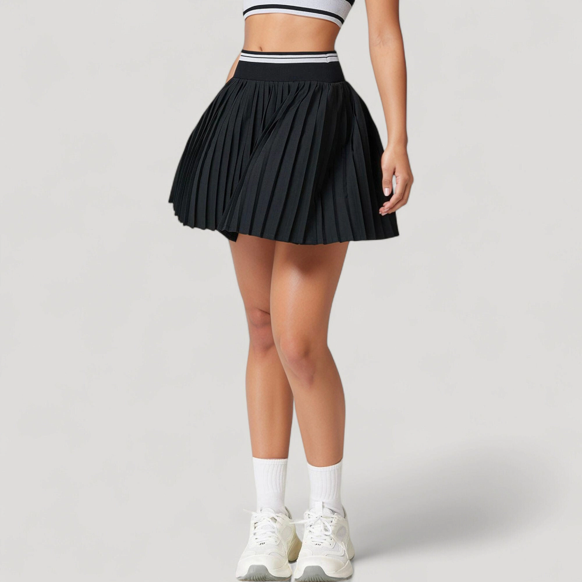 Anna-Kaci Womens Pleated Tennis Skirt with Built-In Mesh Shorts and Hidden Side Pocket