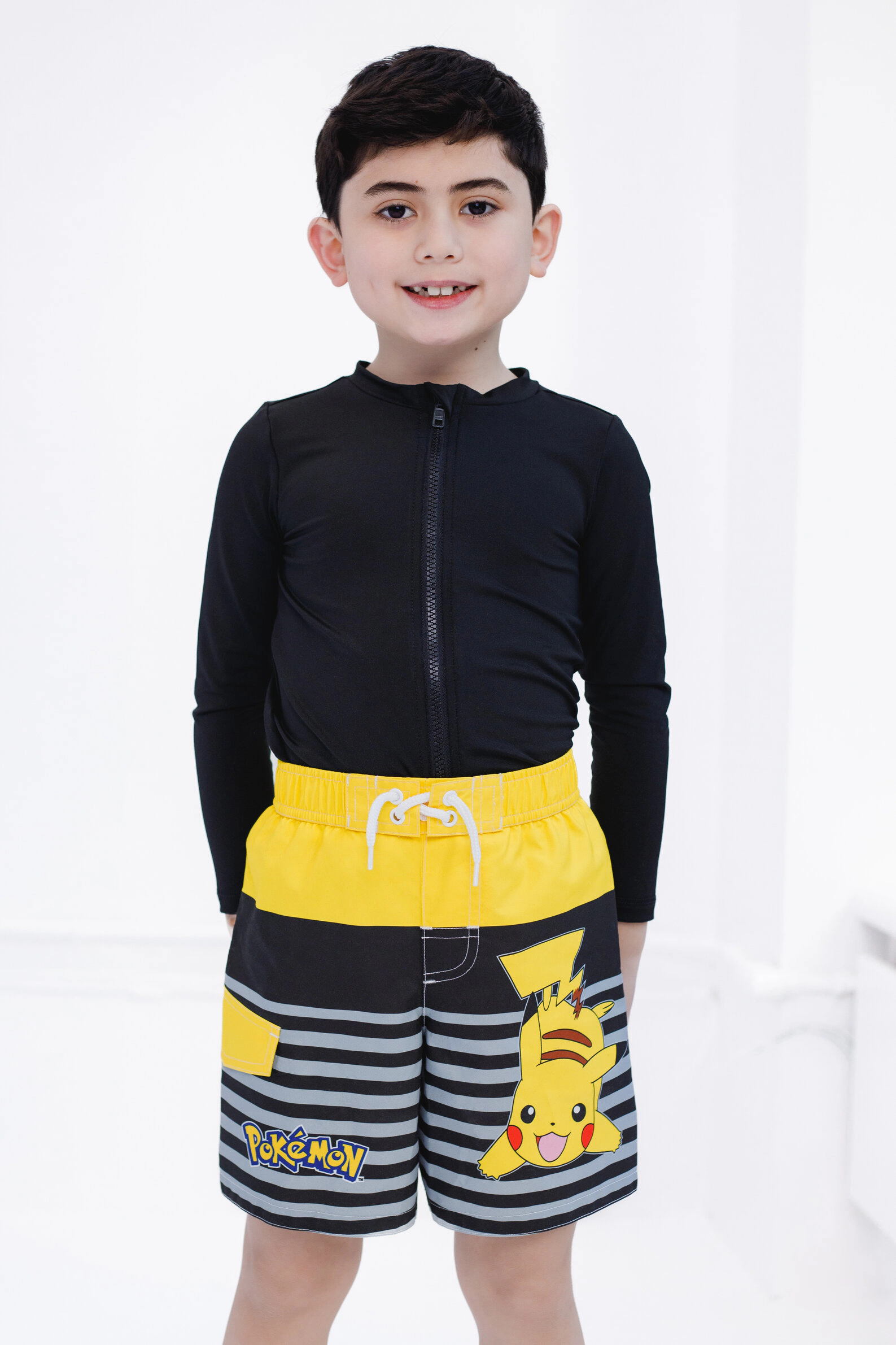 Pokemon Pikachu Boys' Swimwear Swim Trunks