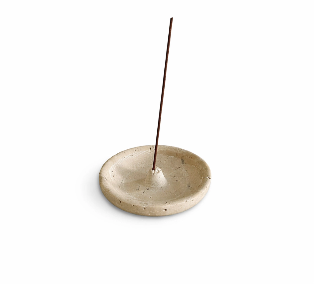 Bursera Still Travertine Incense Holder