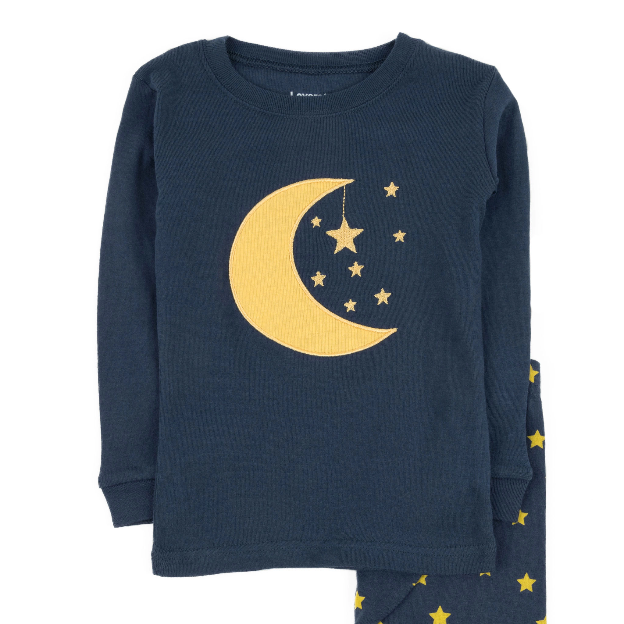 Leveret Baby/Toddler/Kids 2-pc Cotton Snug Fit Celestial Moon & Star Pajamas