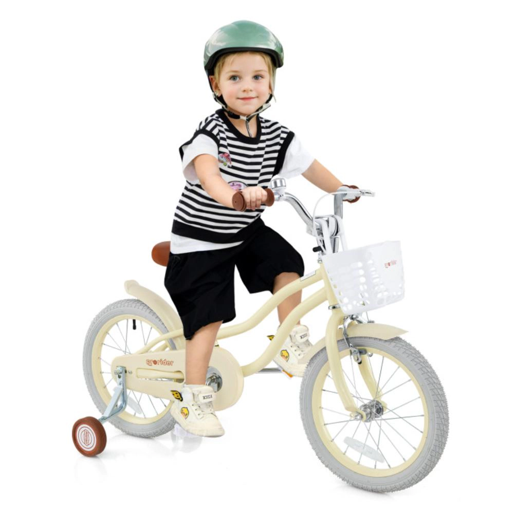 Hivvago 14 Inch Kids Bike Adjustable with Training Wheels Ages 3-8 Years Olds