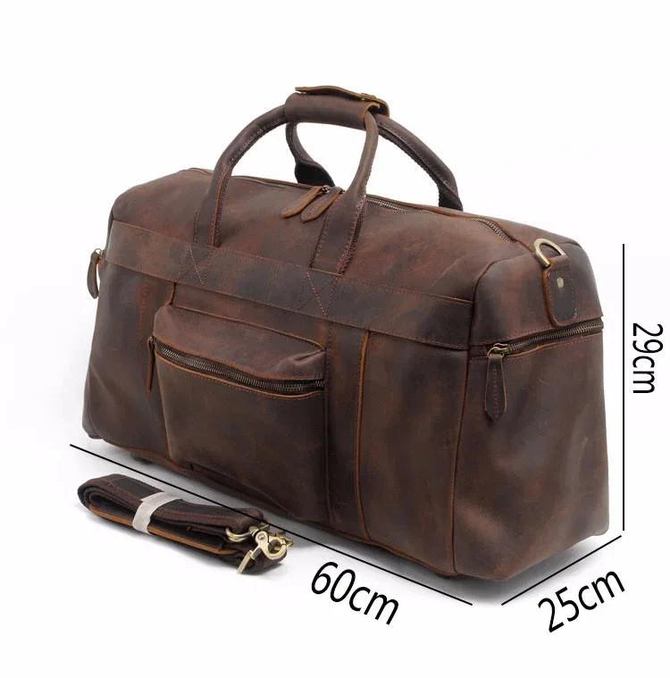 Steel Horse Leather Unisex The Asta Weekender | Handcrafted Leather Duffle Bag
