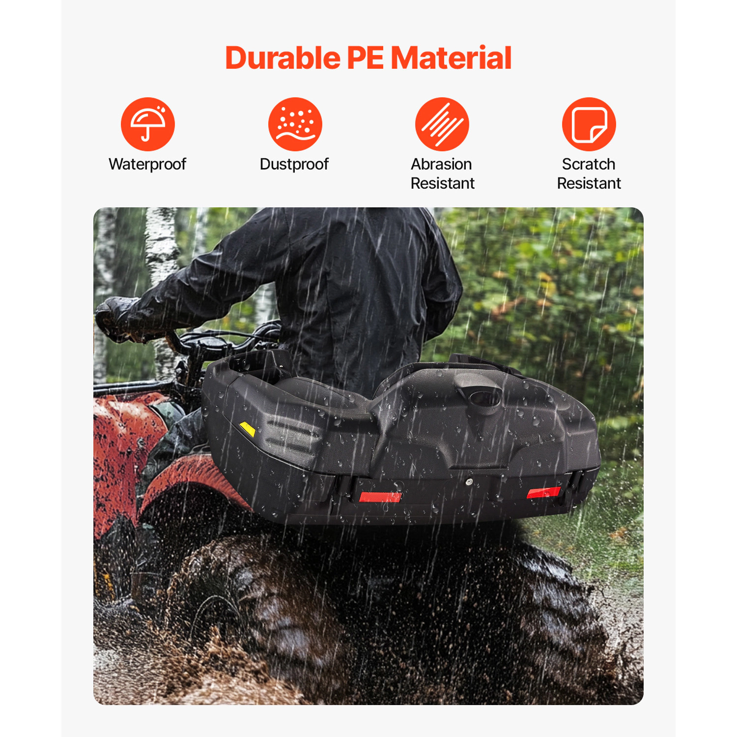 HONGGE ATV Rear Storage Cargo with Seat, Fit Most ATVs with Rear Rack Compatible with UTV Can-Am