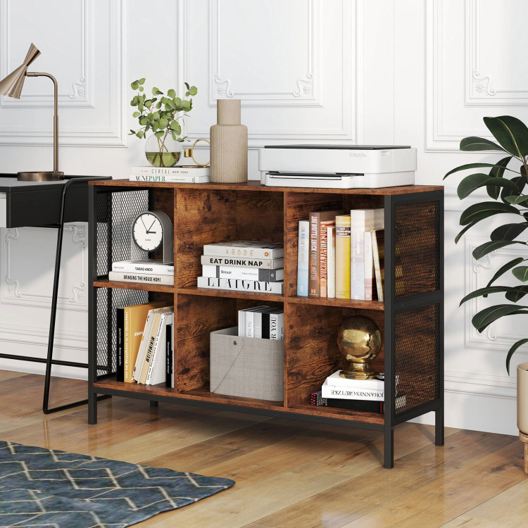 Hivvago Horizontal Cube Bookcase with Six Storage Cubbies