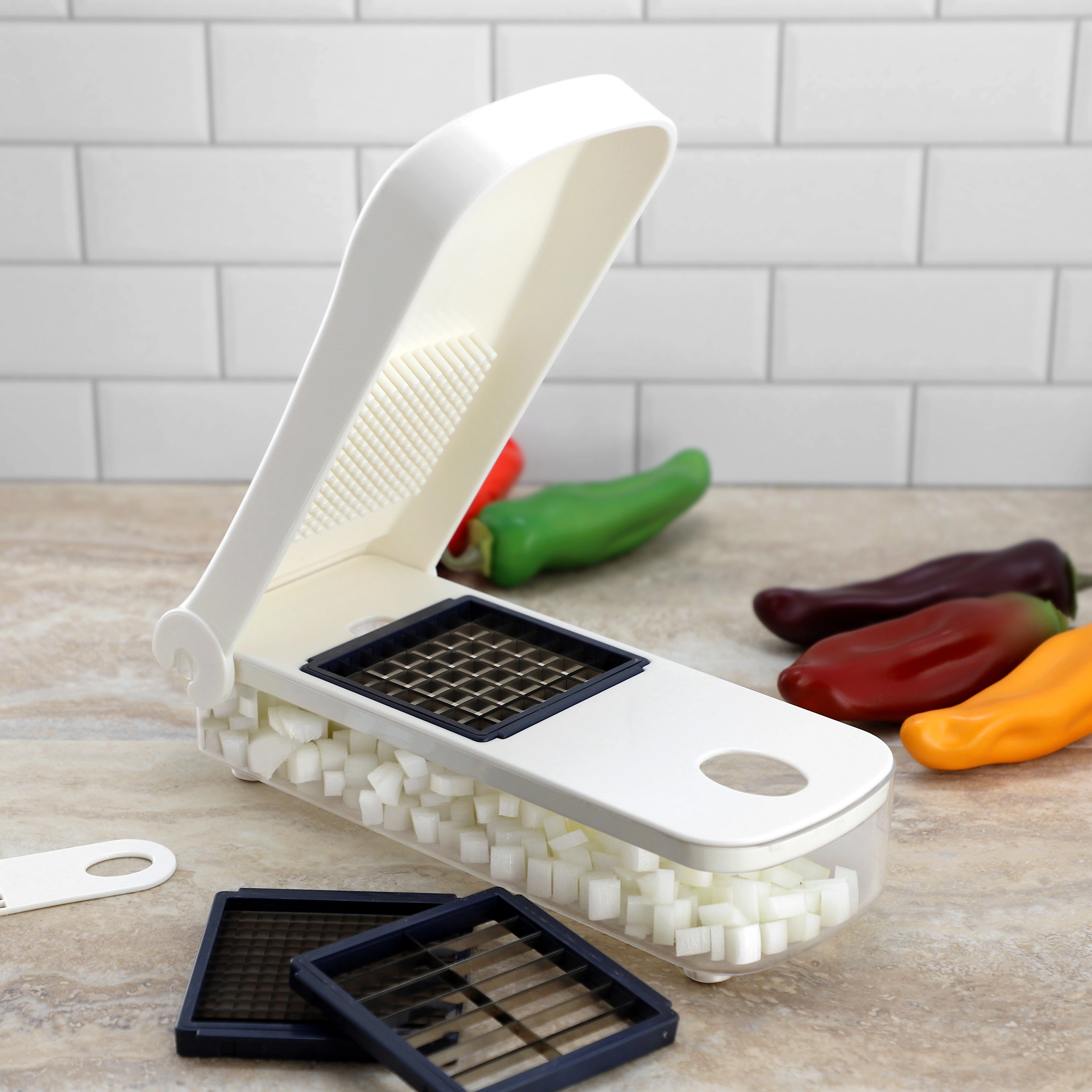 Oster Hunterdale 5 Piece Stainless Steel Vegetable Chopper with Interchangeable Blades