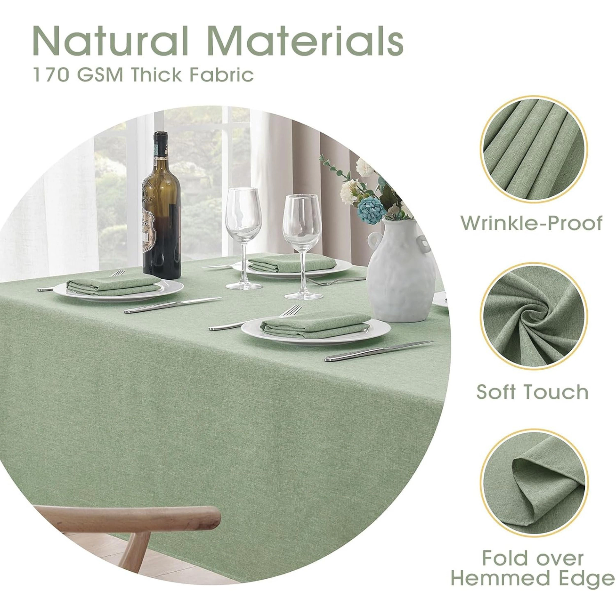 Stock Preferred Waterproof Linen Textured Rectangle Tablecloth 52 x 70 Inch