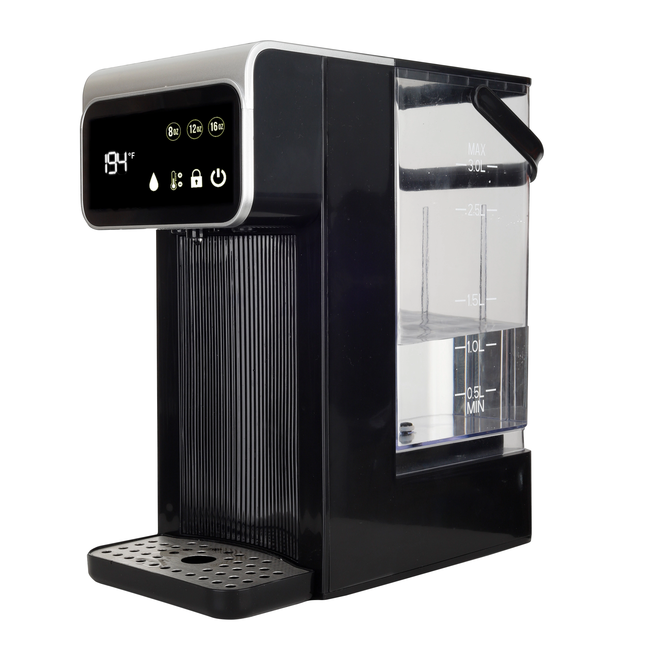 Brentwood 3-Liter 1800w Digital Instant Hot Water Dispenser in Black with 7 Temperature Presets
