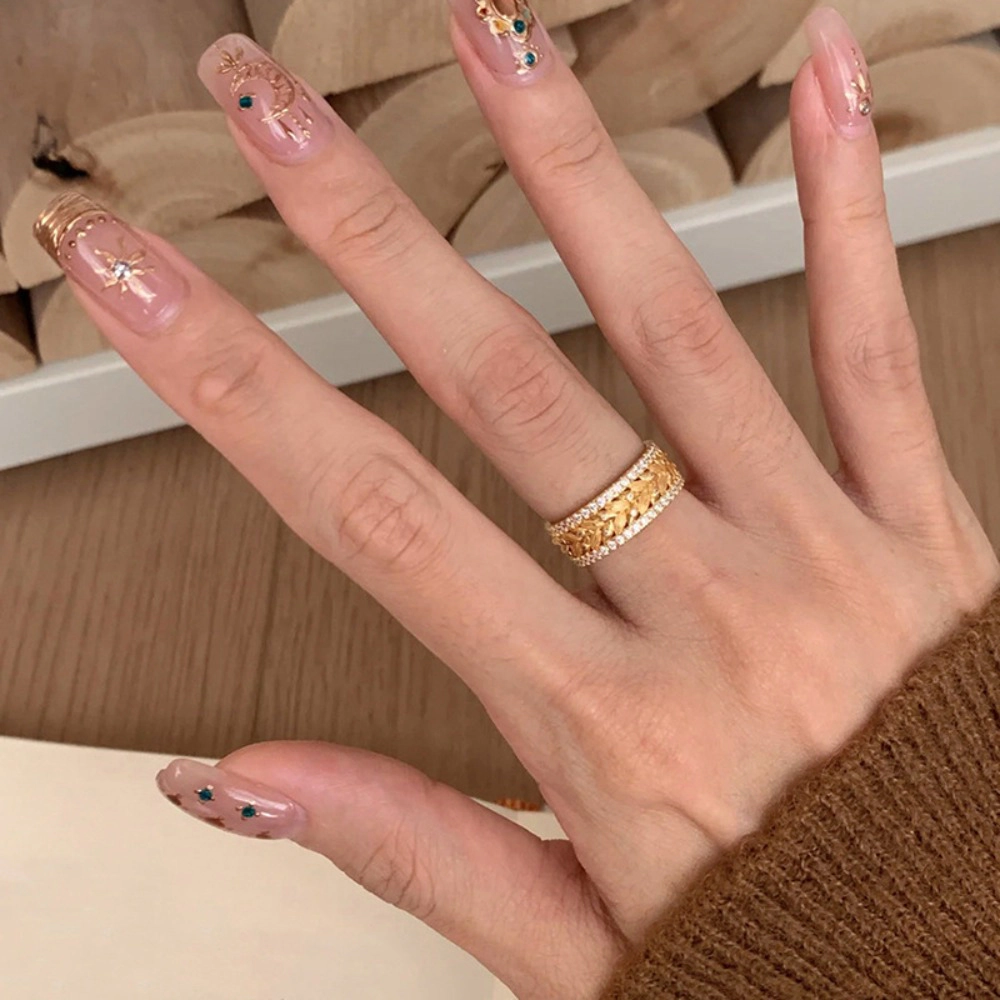 Full-Circle Wheat Ear Micro Pave CZ Ring for Women