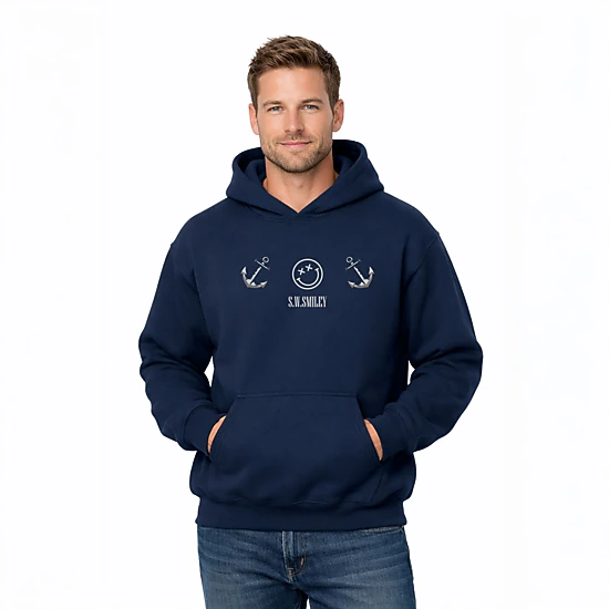 Simply Sage Market - Men's Graphic Hoodie - S.W.Smiley Anchor Row