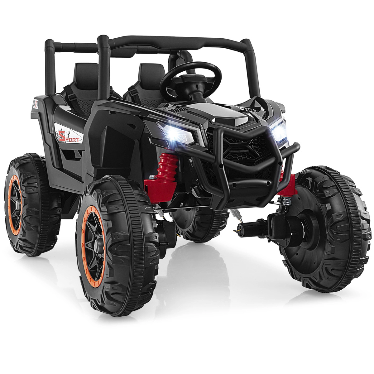 SUGIFT Kids Black 2-Seater 24V Ride On UTV Truck with Remote Control 49.5-in W 31.5-in H 110-lb Rider Capacity
