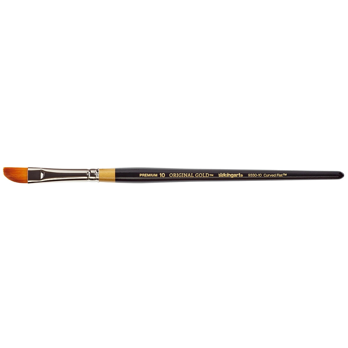 KINGART Original Gold 9330 Curved Flat Golden Taklon Brush - Size 10