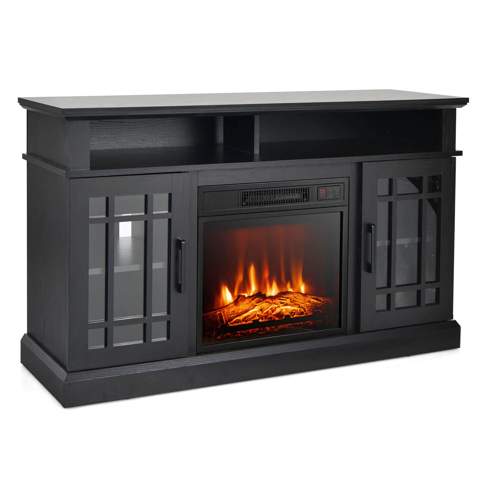 SUGIFT 48-in Electric Fireplace TV Stand Cabinets 4777 BTU 400-sq-ft Heating 70-lb Countertop Capacity for TVs Up to 55