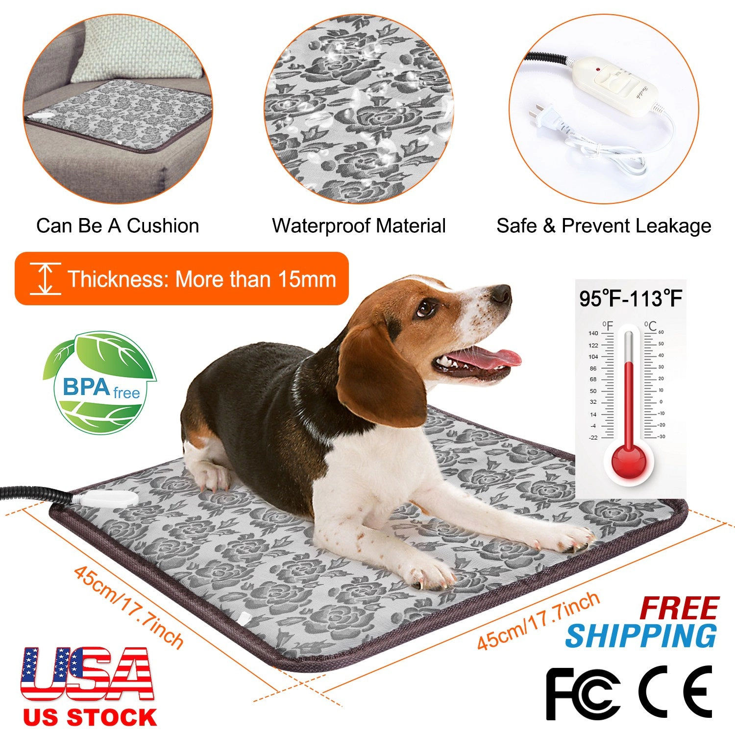 GBruno Waterproof Adjustable Pet Heating Pad