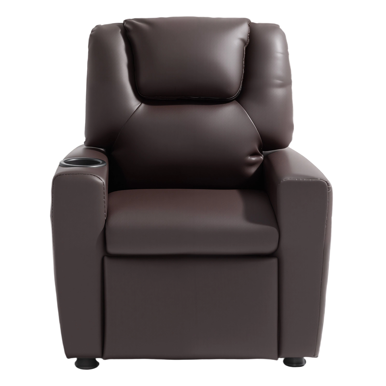HONGGE Kids Reclining Chair Toddler Recliner with Cup Holder 101° to 121° Adjustable Backrest Easy-to-Clean PU Leather