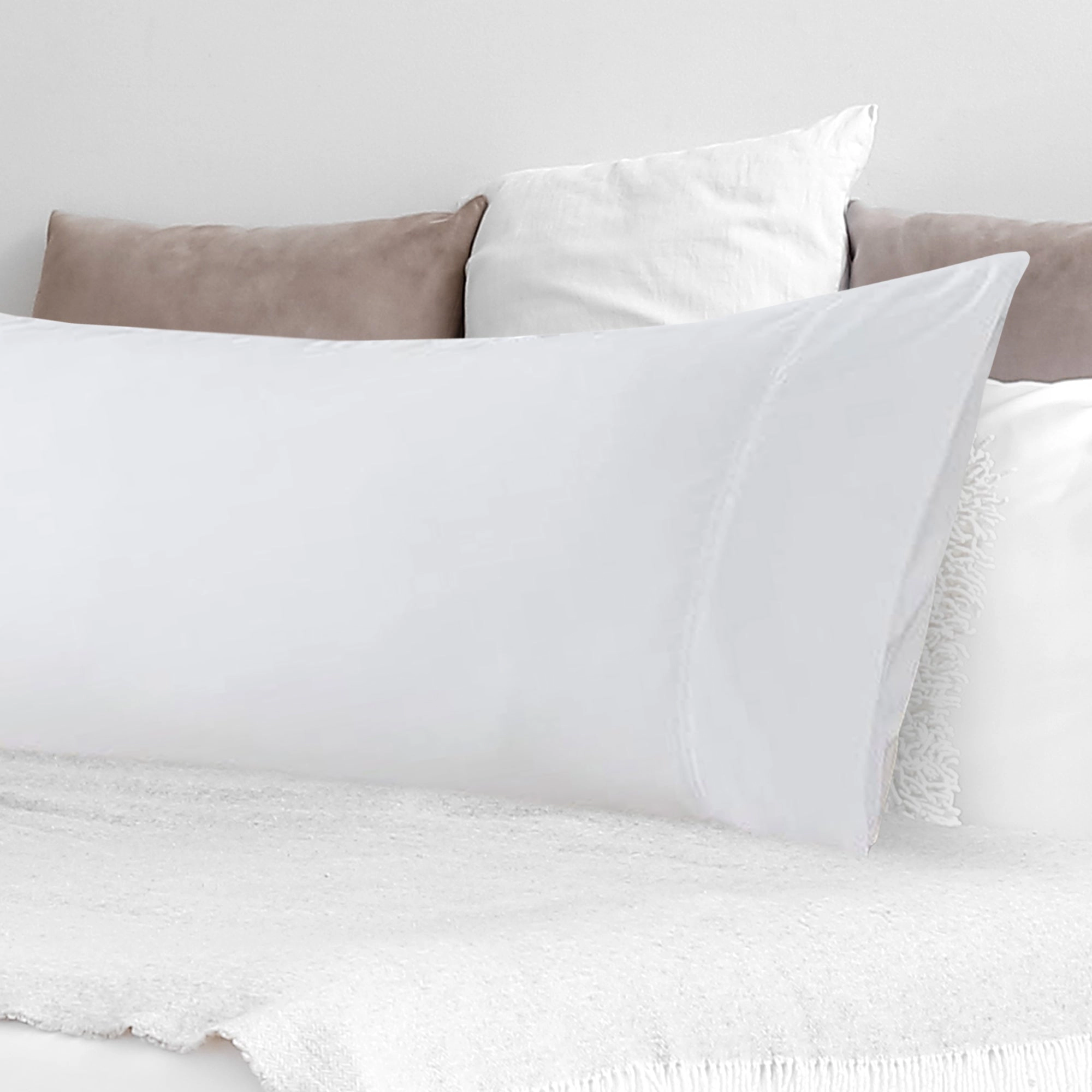 Cheer Collection Body Pillow Cover, 20"x54" Zippered Pillowcase with Ties