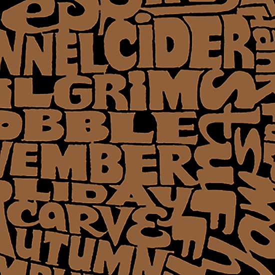 LA Pop Art Men's Cotton-Poly Word Art T-Shirt - Thanksgiving Turkey
