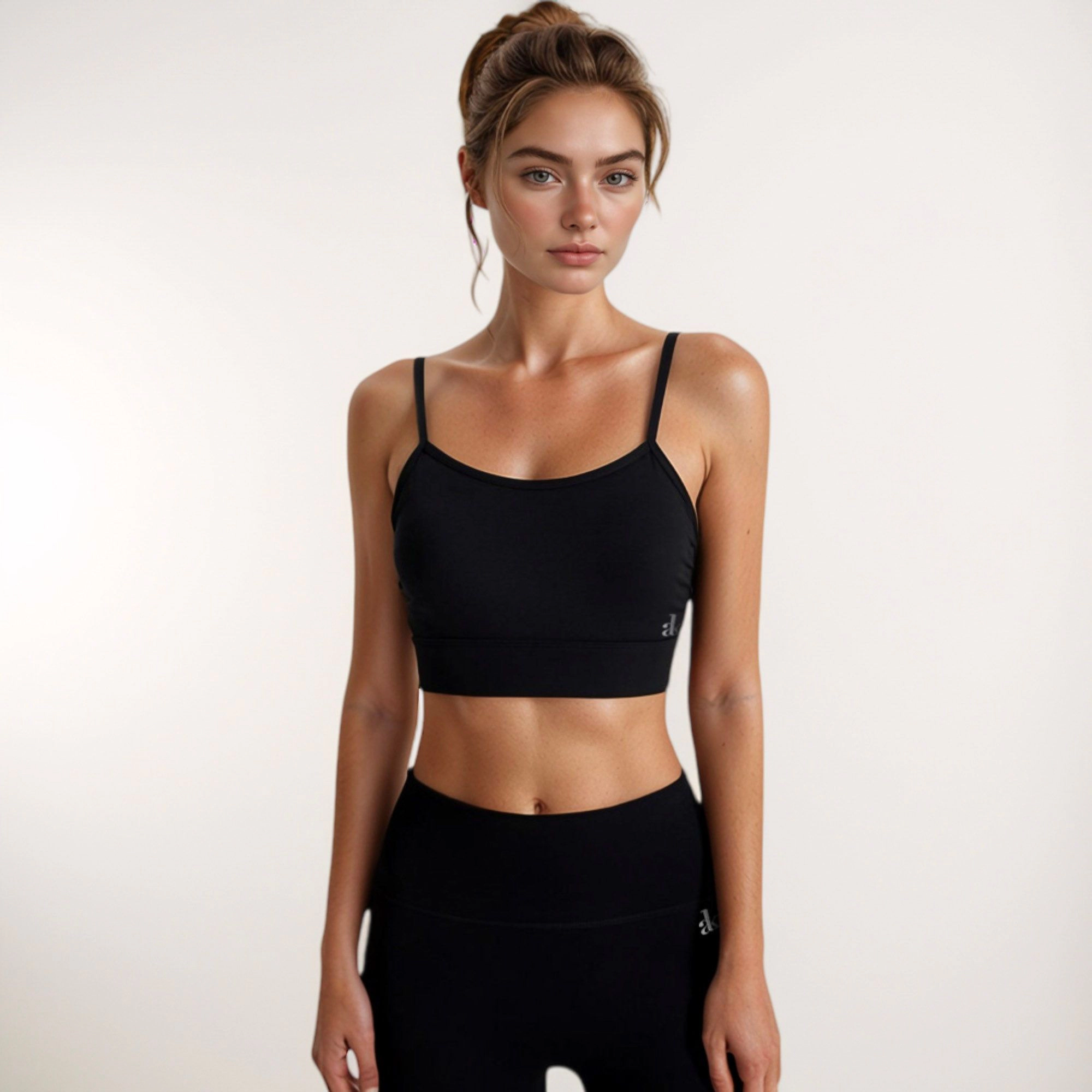 Anna-Kaci Women's Longline Sports Bra with Spaghetti Straps and Scoop Neck for Light Support Yoga Lounge