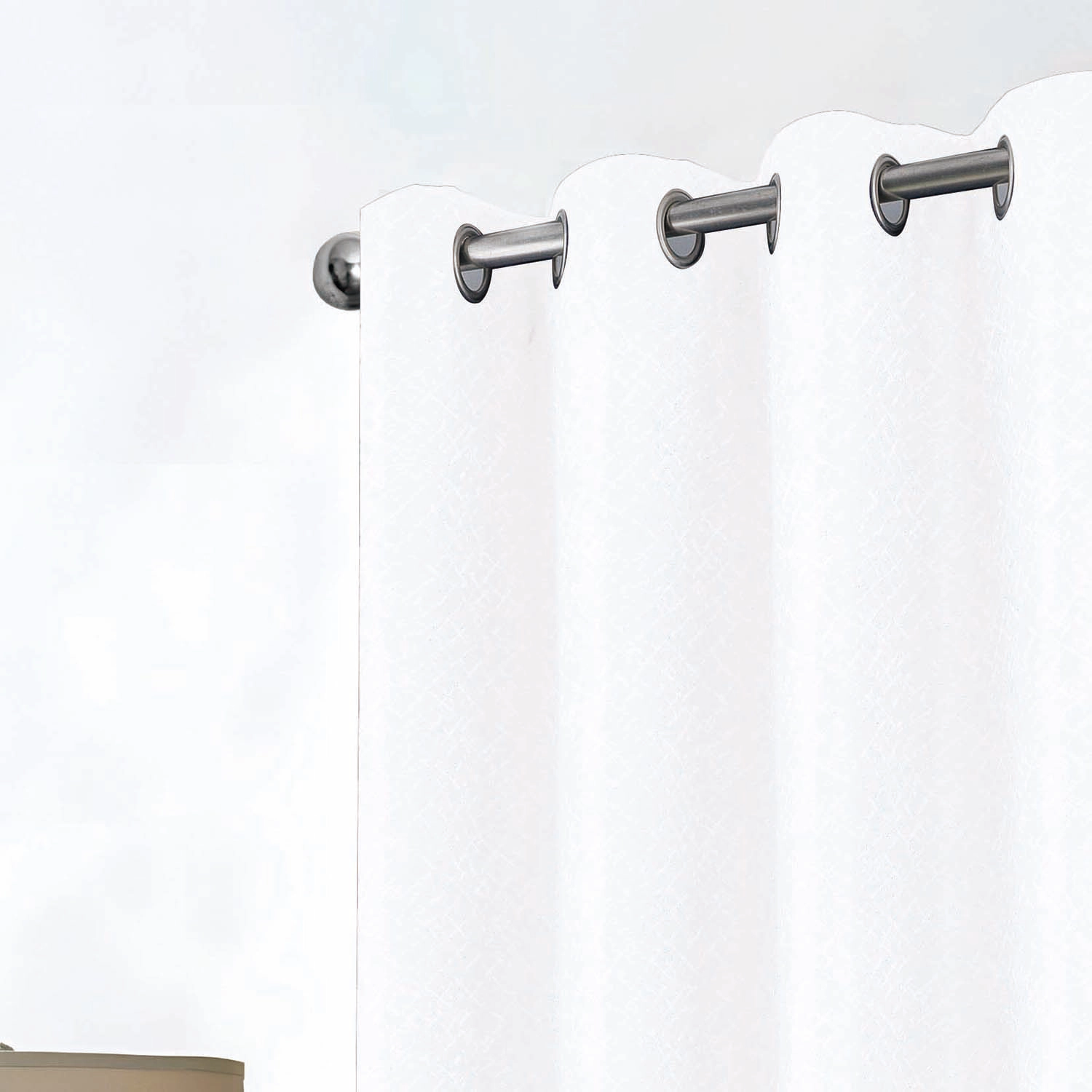 RT Designer Collection Cassi Shimmer Jacquard Grommet Curtain Panel 54" x 90" White