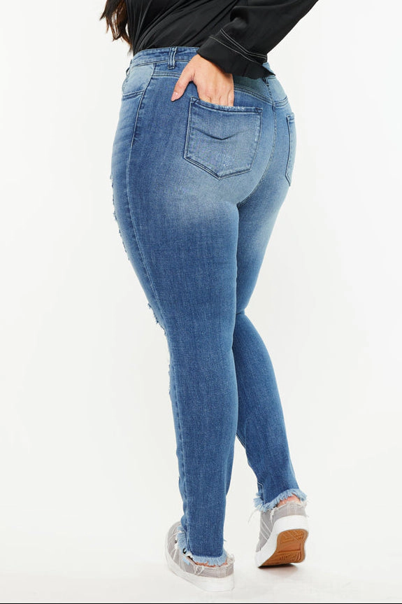 Kancan Women's Plus High Rise Super Skinny Jeans Lynn