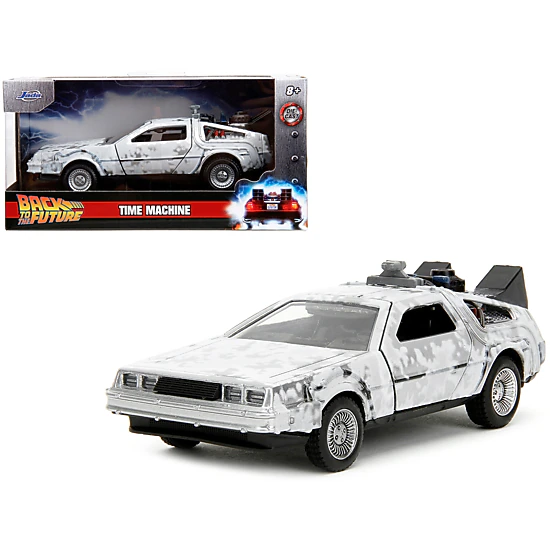 Jada Collectible Dmc Delorean Time Machine Brushed Metal (Frost Version) "Back To The Future" (1985) Movie "Hollywood