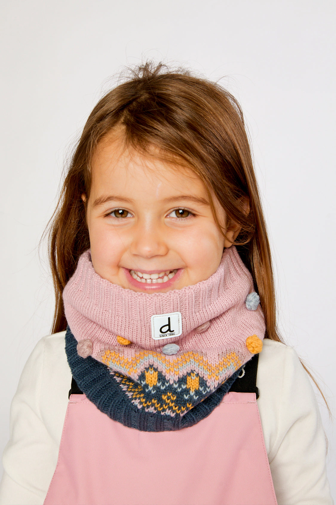 Deux par Deux Girls Geometric Jacquard Winter Knit Neckwarmer 2-6 Years