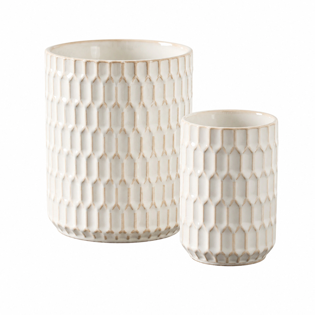 WZK Set of 2 Ceramic Farmhouse Kitchen Utensil Holder