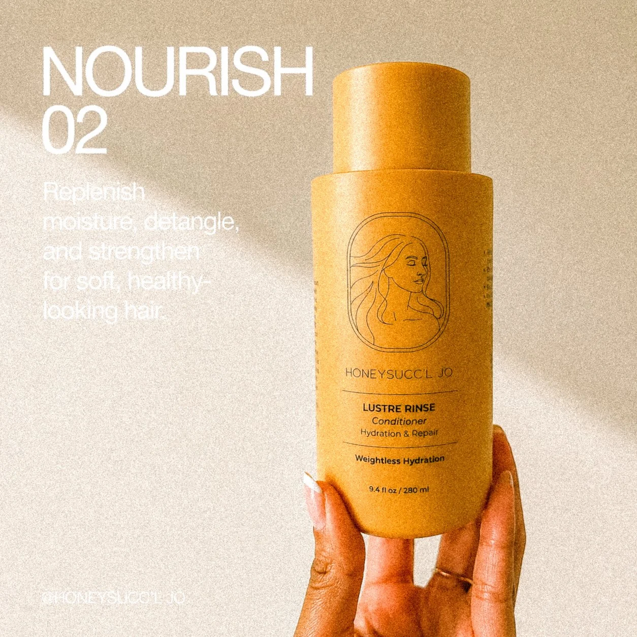 HONEYSUCC'L JO Lustre Rinse Botanical Repair Conditioner, 9.4 fl oz