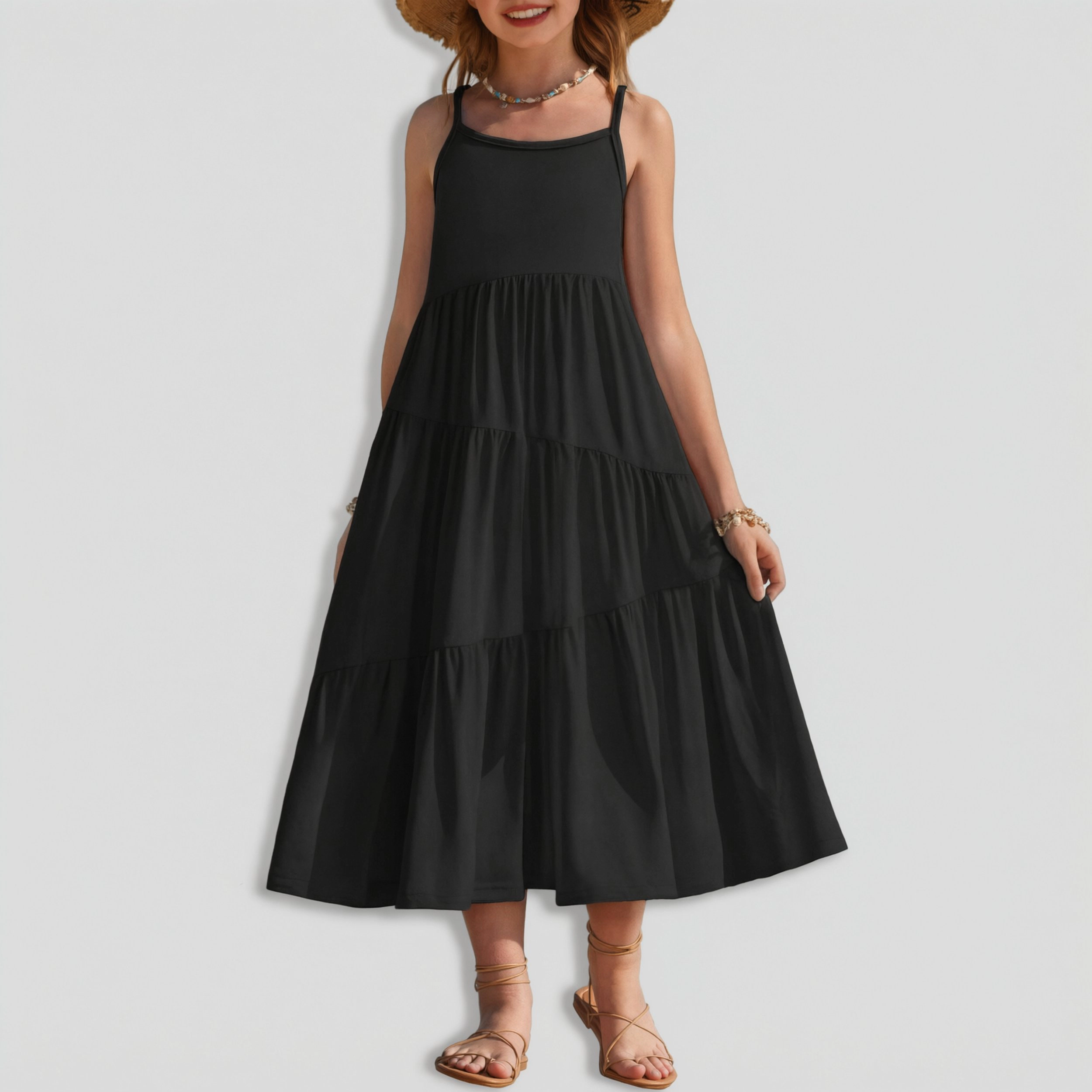 Arshiner Girl's Loose Sleeveless Sundress