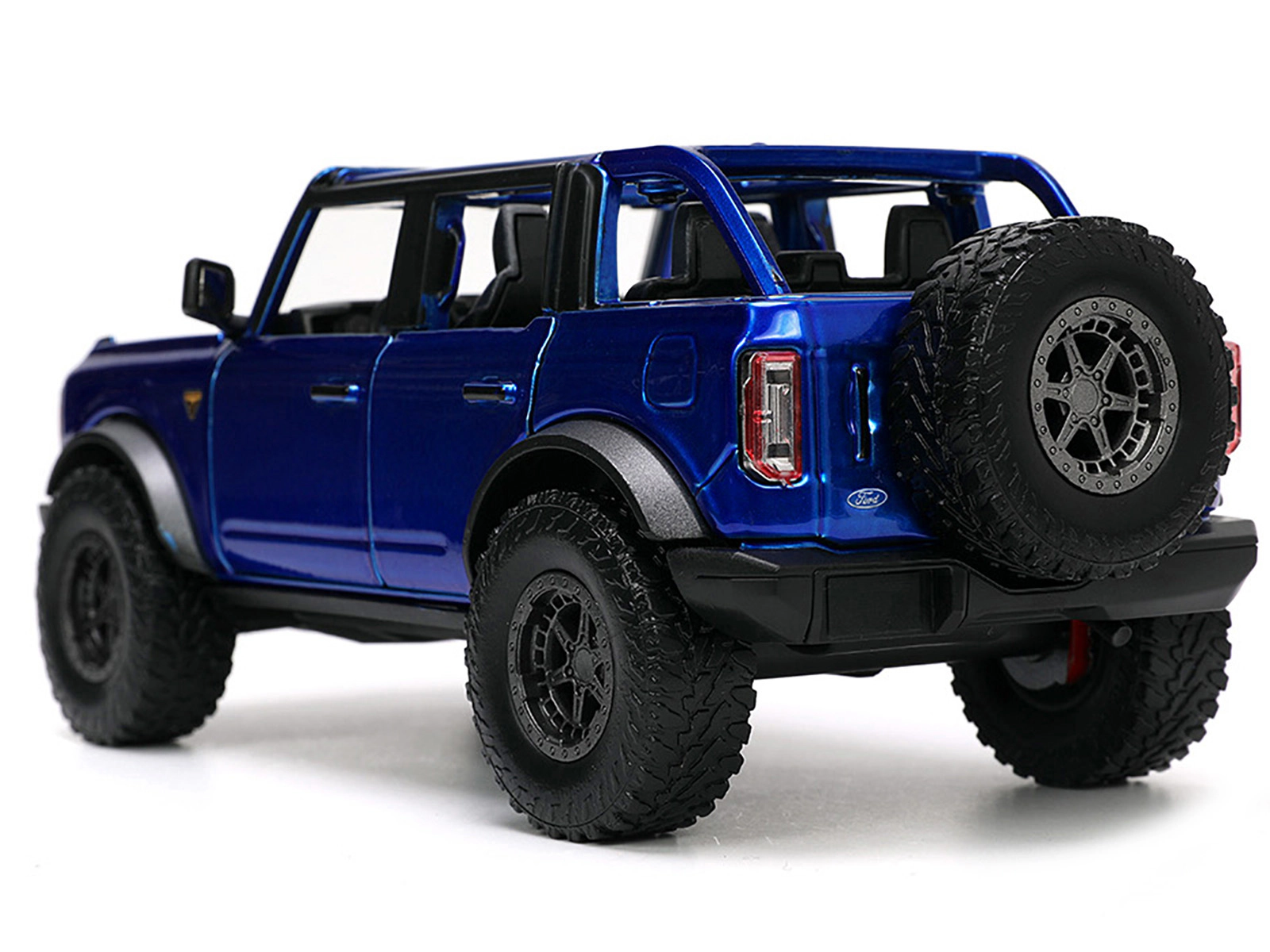 Jada 2021 Ford Bronco Open-Top Candy Blue Metallic with Extra Wheels "Just Trucks" Series 1/24 Diecast Model Car by Jada