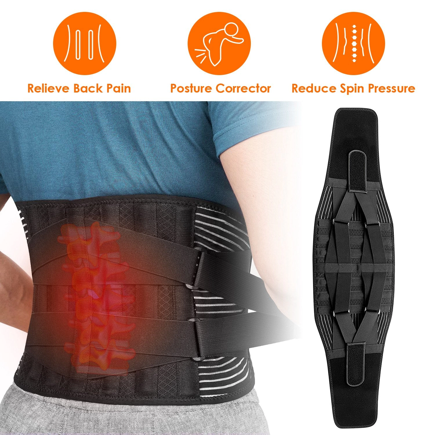 GBruno Adjustable Lumbar Support Brace