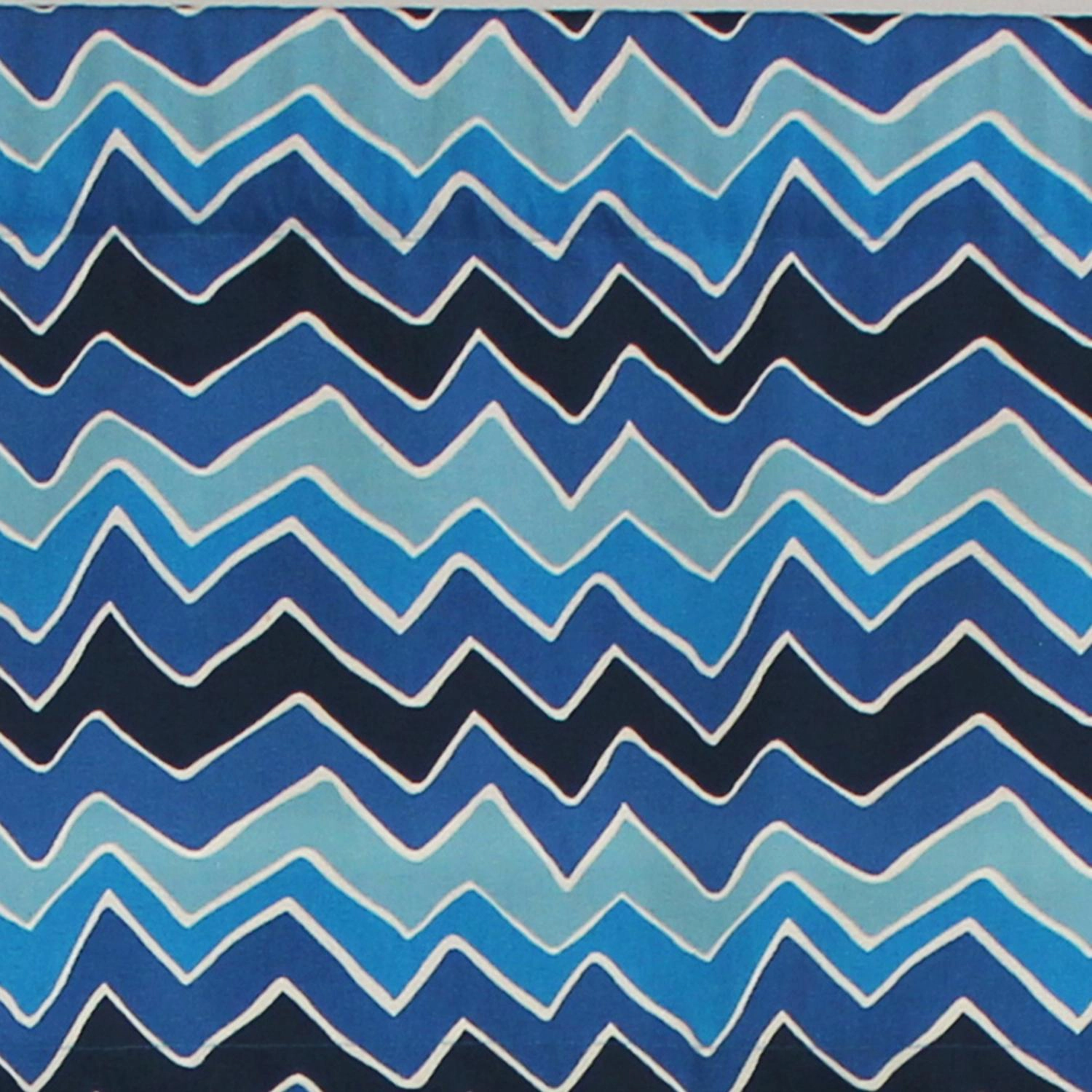 RLF Home See Saw Tailored 100% Cotton with Fully Lined 3" Rod Pocket Valnance for Windows 50" x 14" Blue