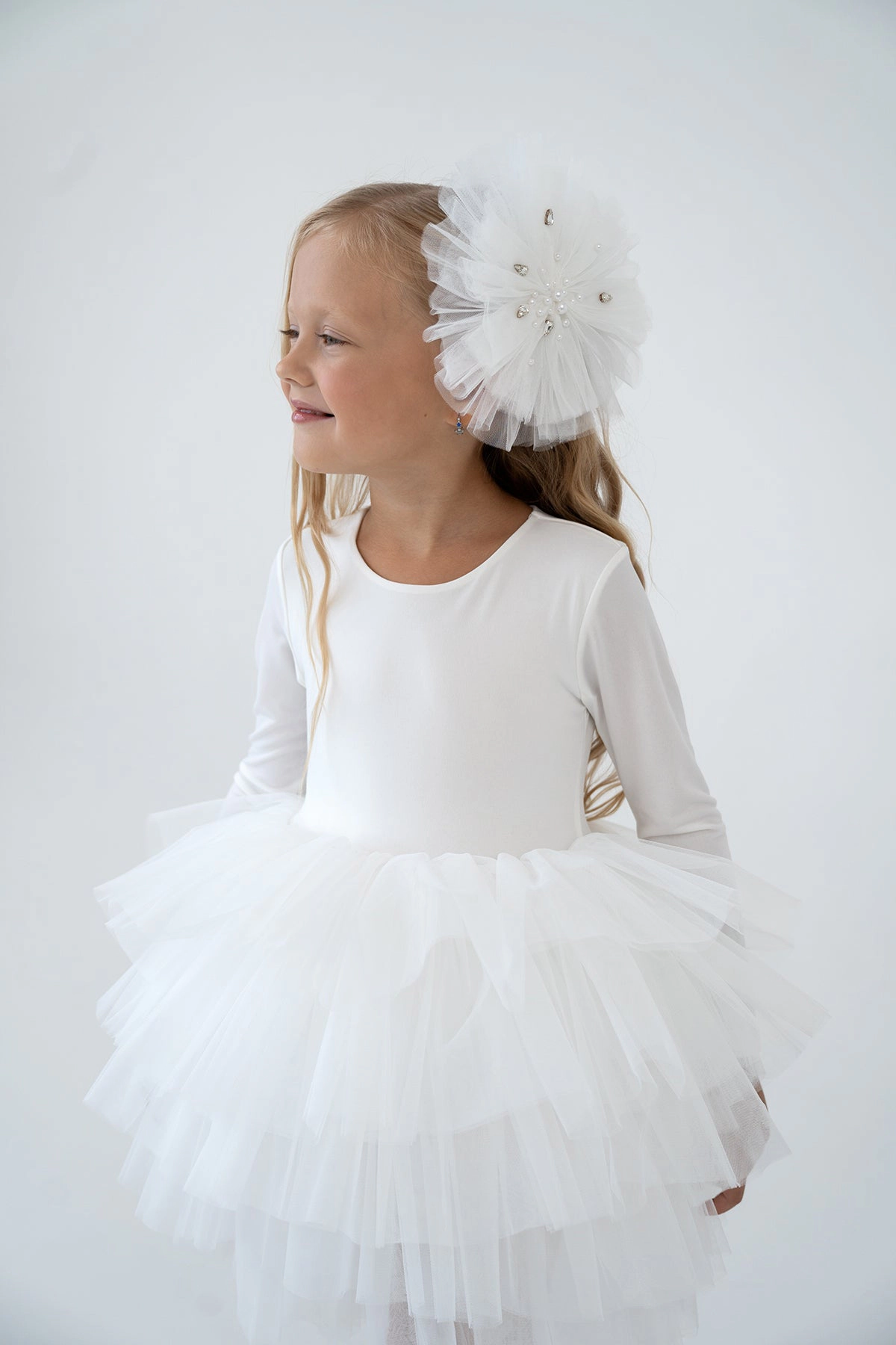 Mini Celebrities Girls White Bloom Tutu Dress