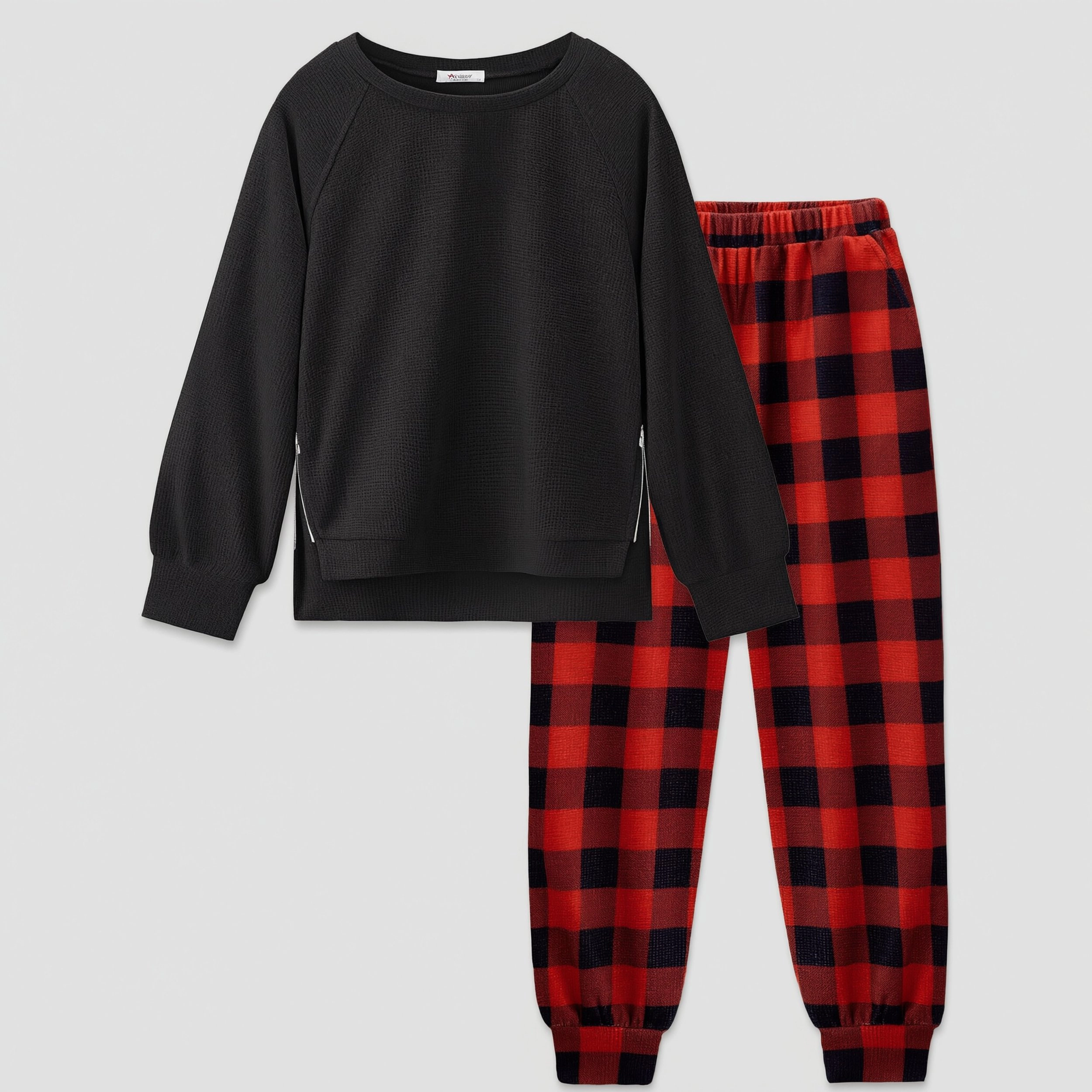 Arshiner Girls Piece Outfits Set Soft Grid Knit Top With Pocket Pants Outfit For To Old