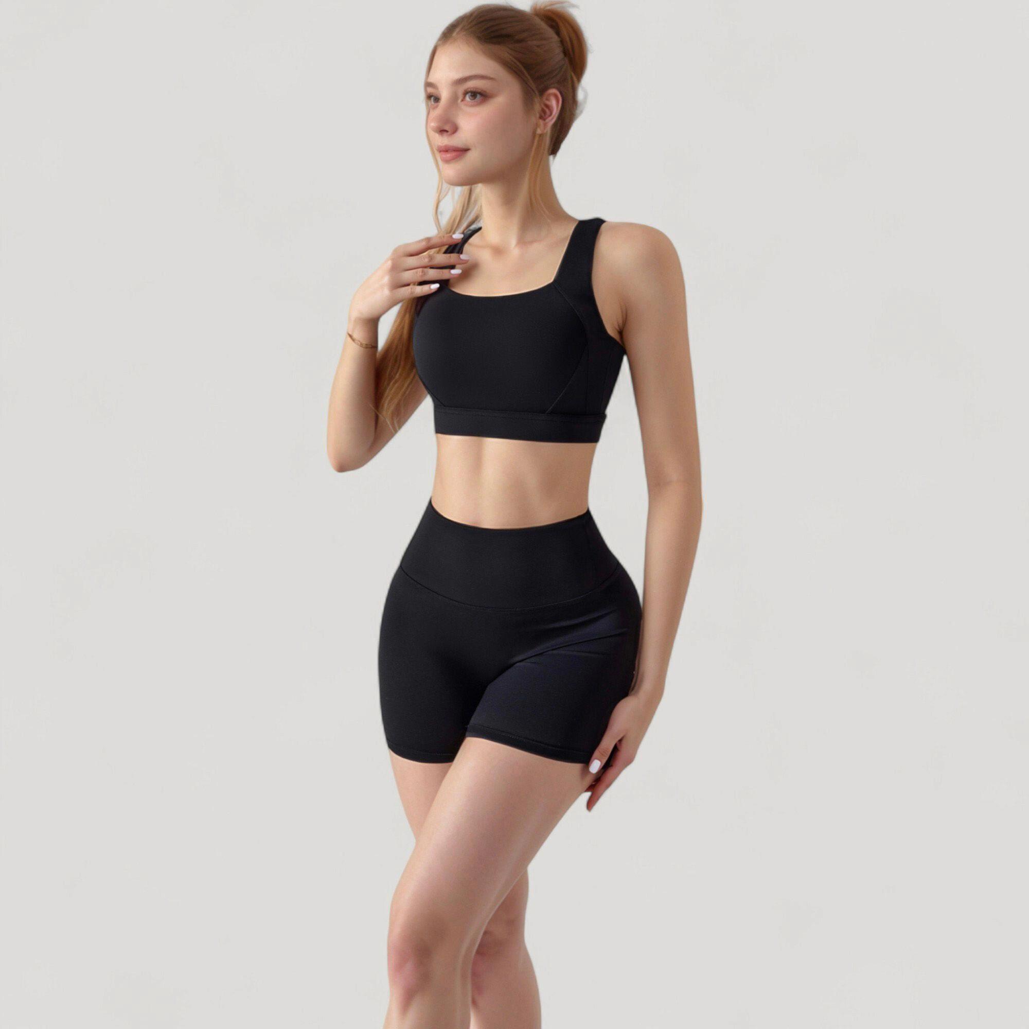 Anna-Kaci Women's High Waist Compression Athletic Shorts with Supportive Stretch Fit and Streamlined Seams