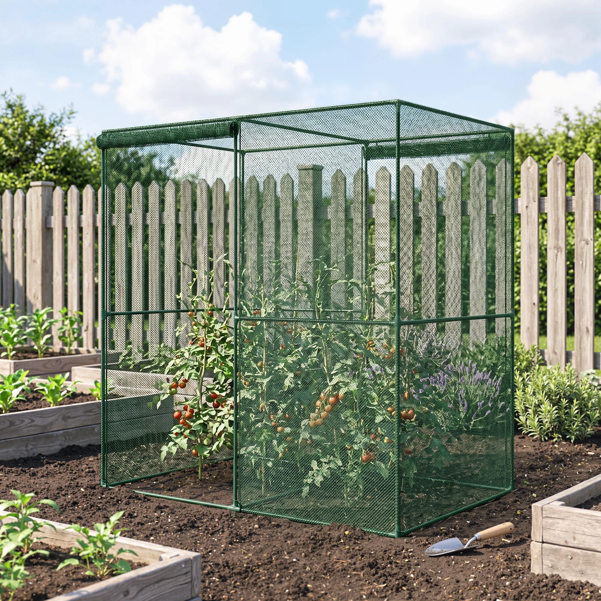 HONGGE 6' x 4' x 6' Crop Cage, Plant Protection Tent with Zippered Doors for Vegetable Garden, Backyard