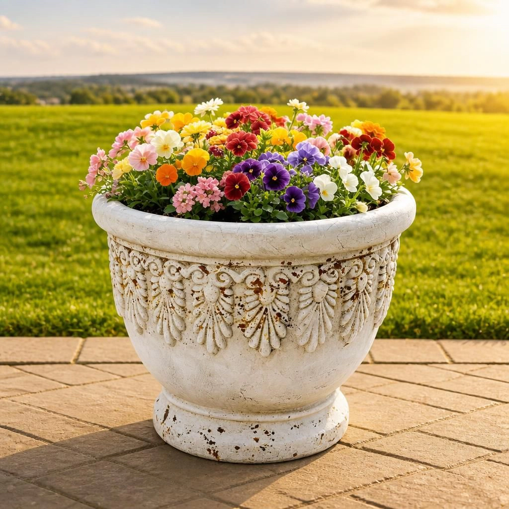 WOW PIONEER Large Round Outdoor Planter