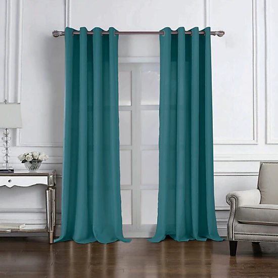 RT Designers Collection Cole Textured Grommet Room Darkening Curtain Panel 54" x 95" Teal