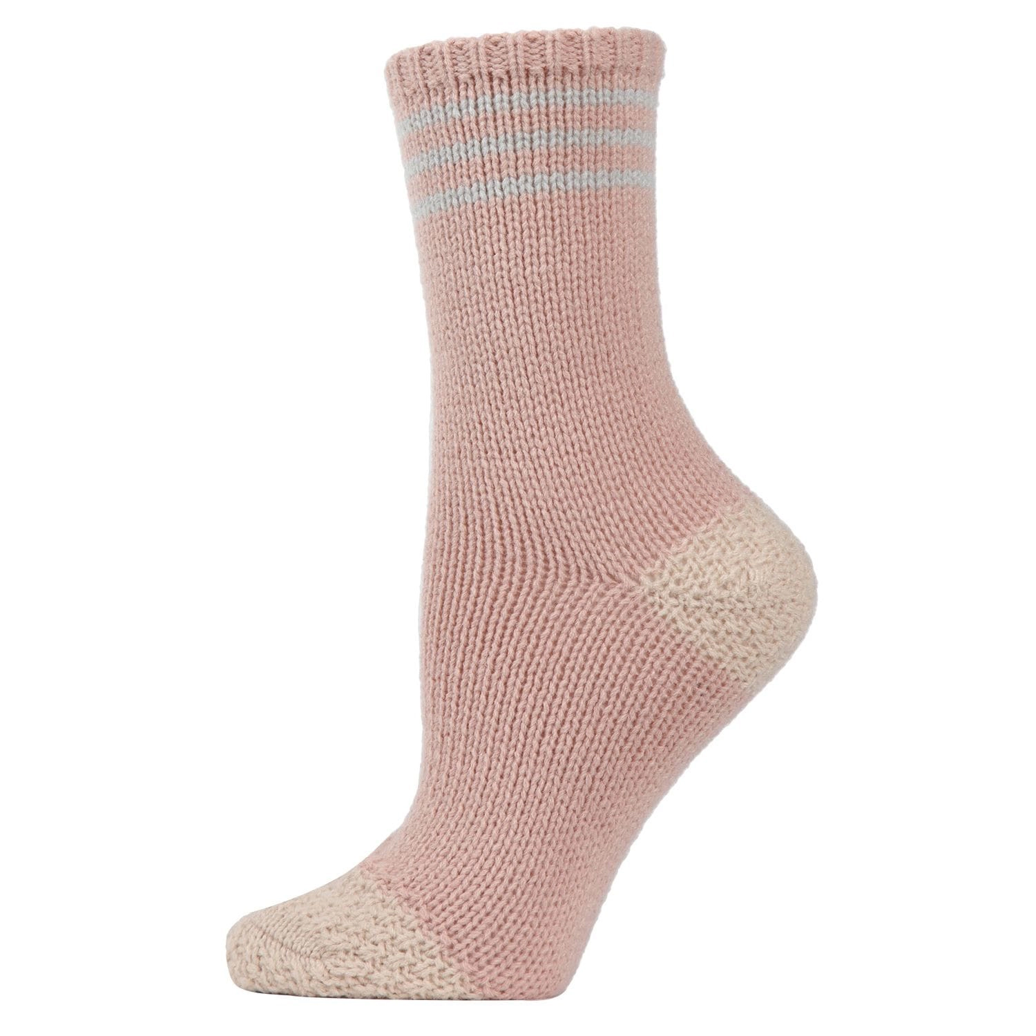 MeMoi Women's Striped Cuff Heavy Sweater Knit Crew Socks