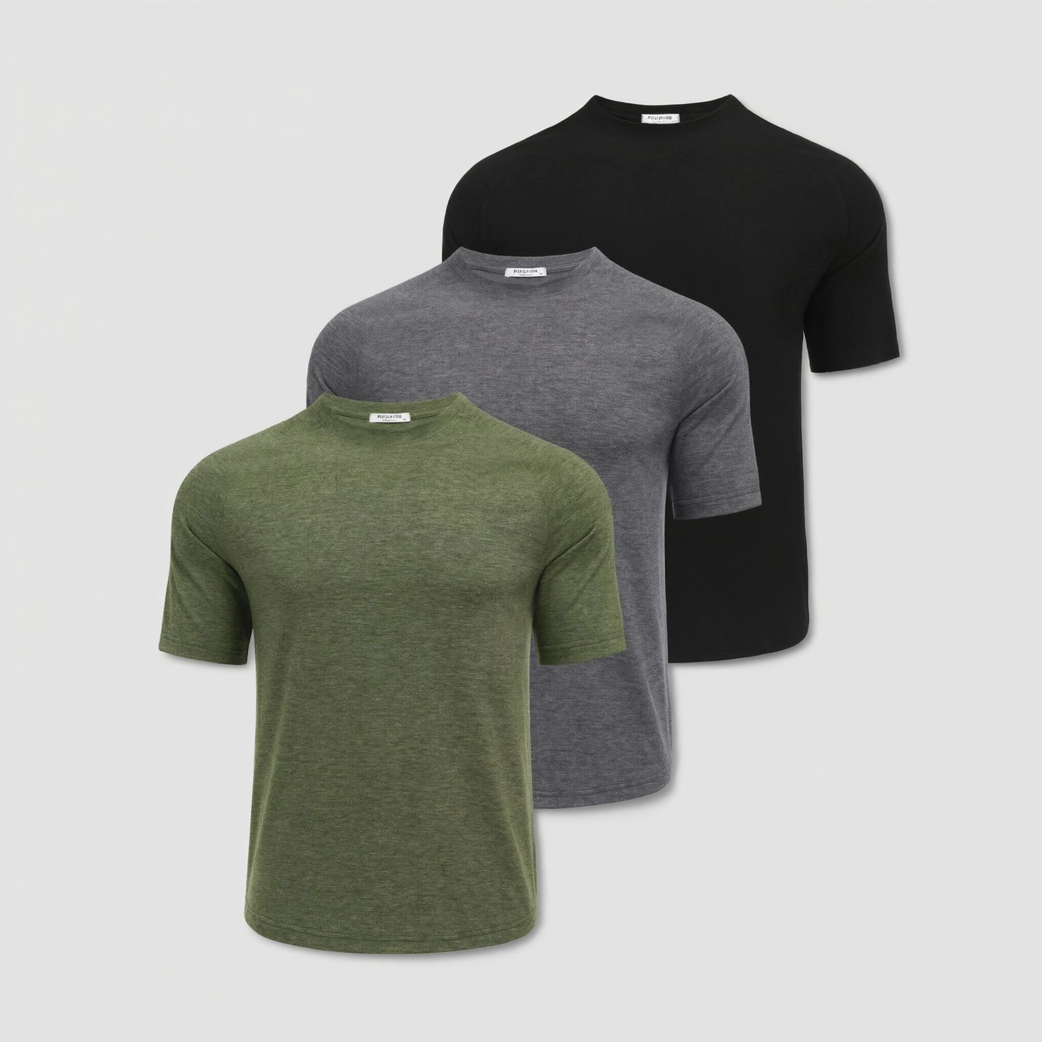 Pinspark Mens Classic Crew Neck Short Sleeve T-Shirts Solid Casual 3 Pack Tees