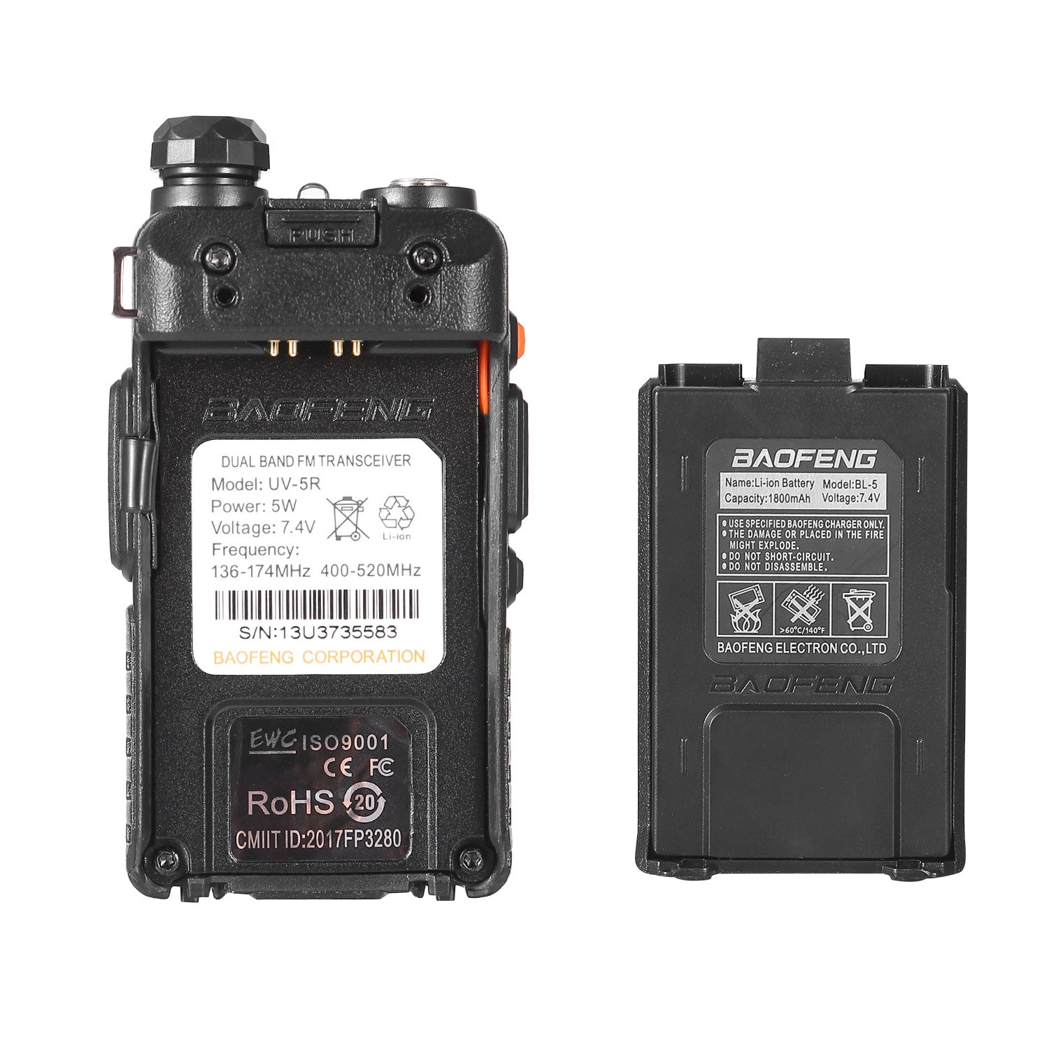 GBruno Dual Band 5W Two Way Radio Transceiver