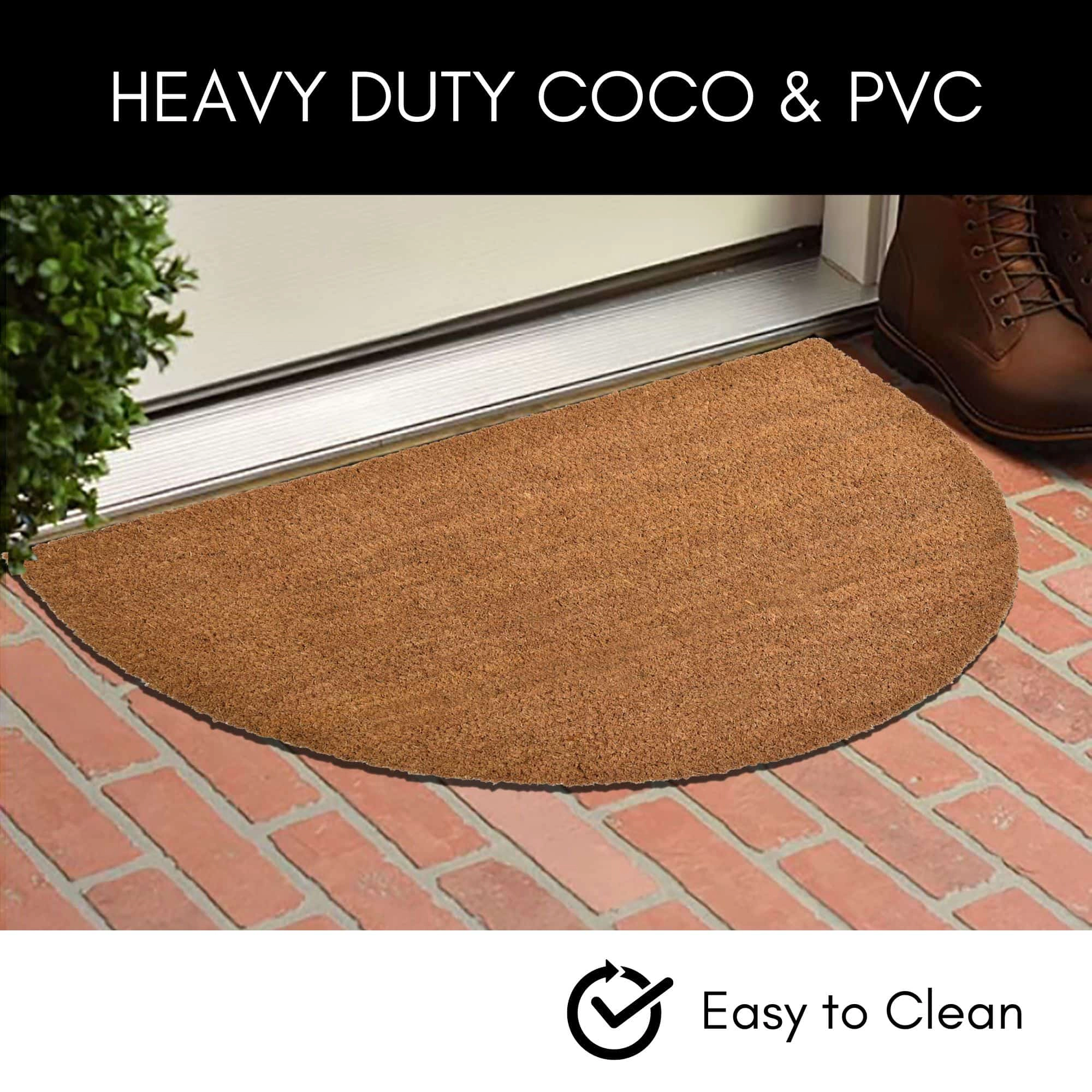 Evideco French Home Goods Natural Lea Braided Coir Doormat 30 x 18 Inches