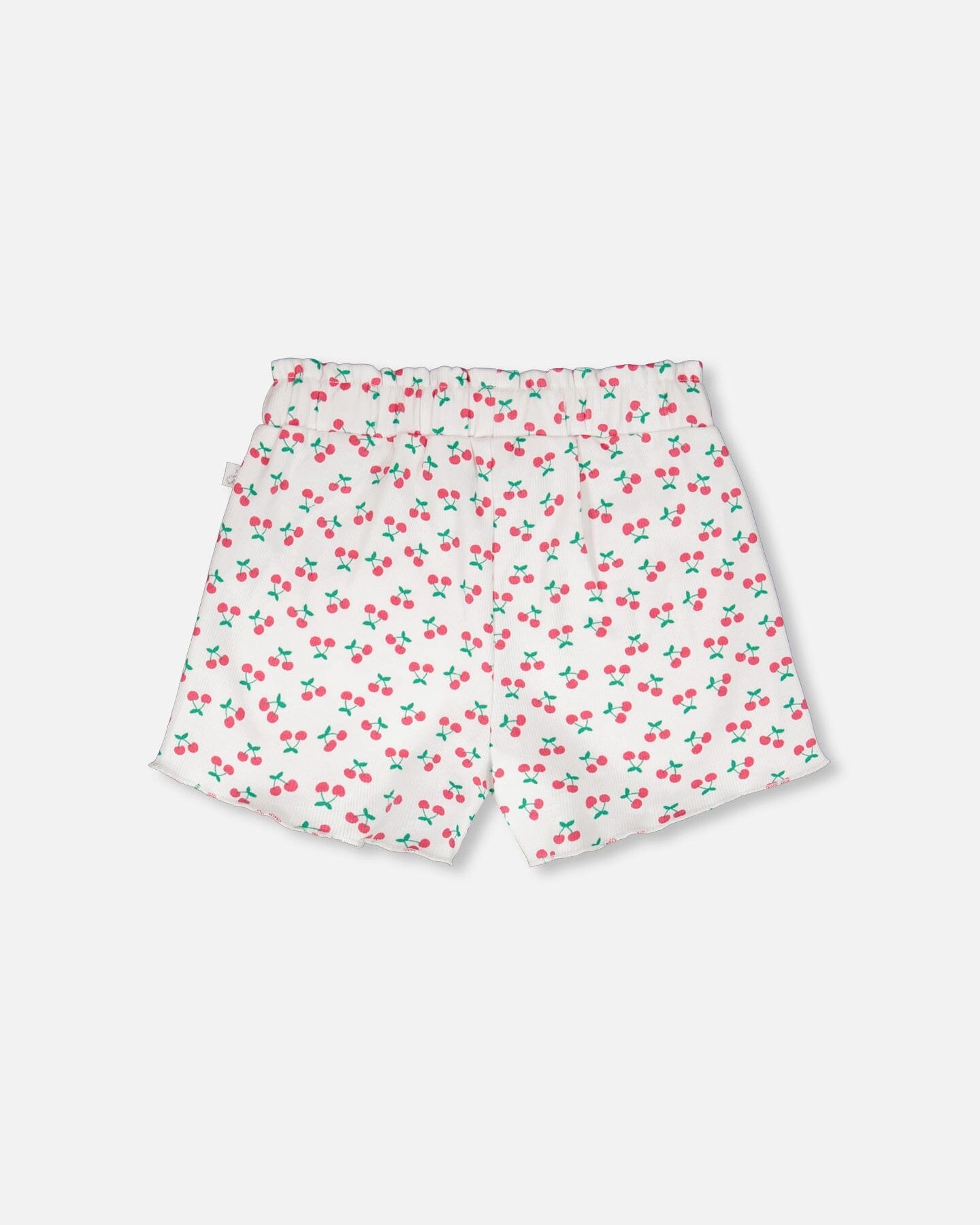 Deux par Deux Girls Rib Shorts Printed Cherries
